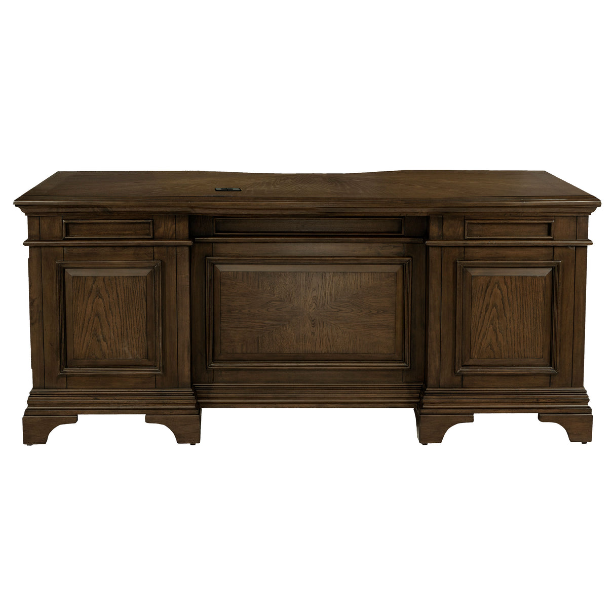 Hartshill Burnished Oak 72-Inch 7-Drawer Executive Desk