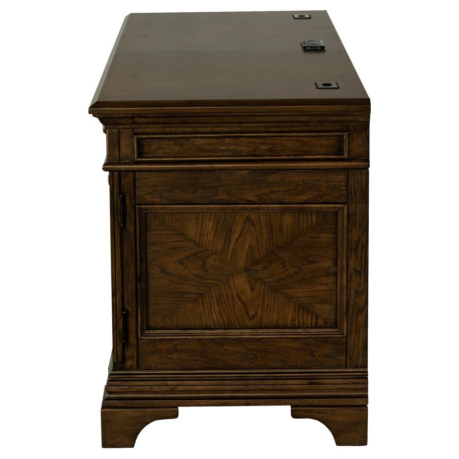 Hartshill Burnished Oak 66-Inch 5-Drawer Credenza Office Desk Burnish