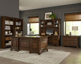 Hartshill Burnished Oak 66-Inch 5-Drawer Credenza Office Desk Burnish