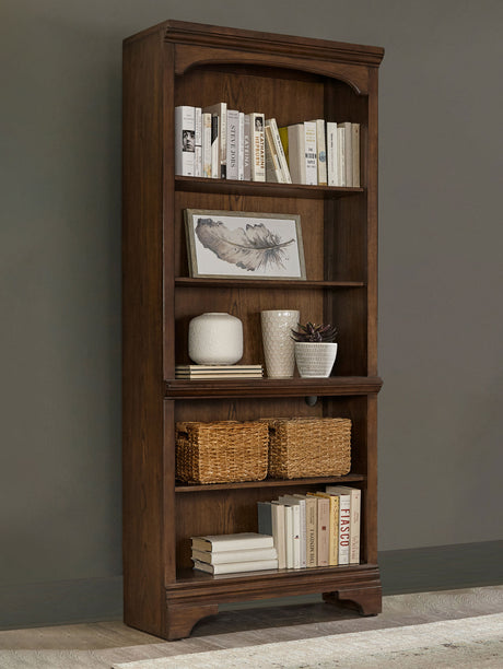 Hartshill 5-Shelf Bookcase Burnished Oak