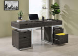 Noorvik Dark Oak 3-Piece Computer Desk And File Cabinet Set