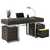 Noorvik Dark Oak 3-Piece Computer Desk And File Cabinet Set