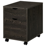 Noorvik Dark Oak 3-Piece Computer Desk And File Cabinet Set