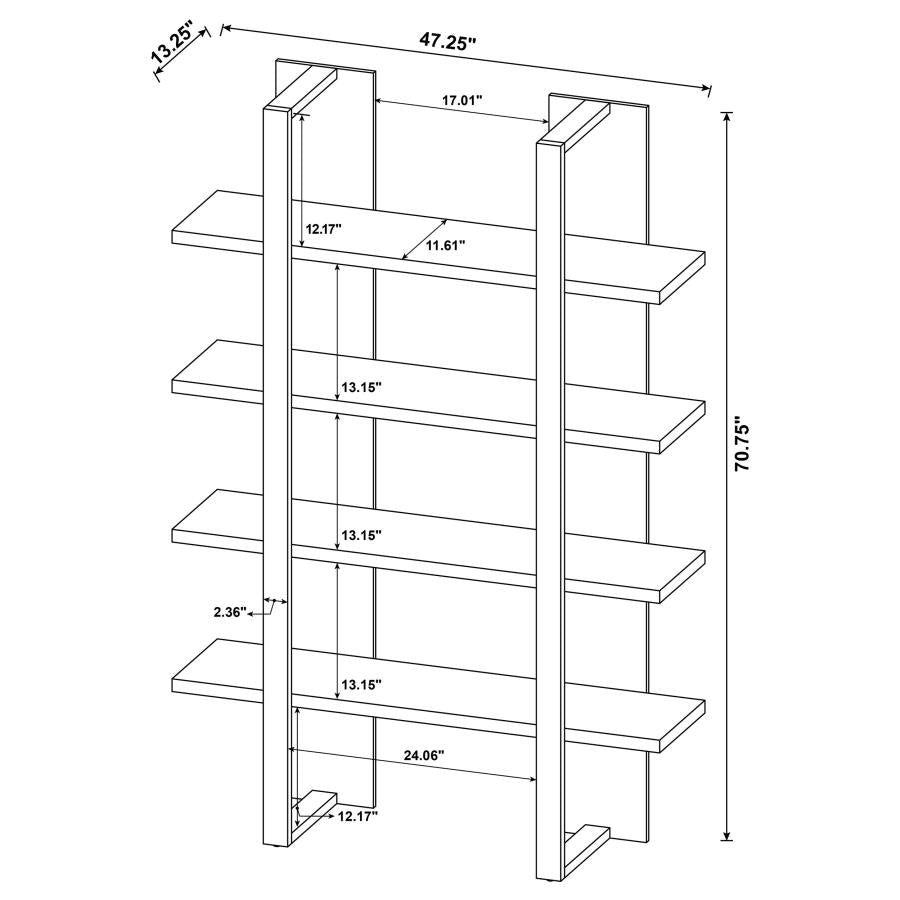 Danbrook Bookcase With 4 Full-Length Shelves