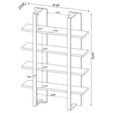 Danbrook Bookcase With 4 Full-Length Shelves