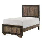 Ellendale Rustic Mahogany And Dark Ebony Twin Bed