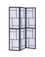 Katerina 3-Panel Folding Floor Screen Black And White