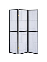 Katerina 3-Panel Folding Floor Screen Black And White