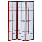 Katerina 3-Panel Folding Floor Screen White And Cherry