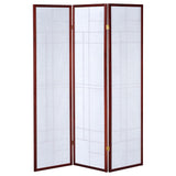 Katerina 3-Panel Folding Floor Screen White And Cherry