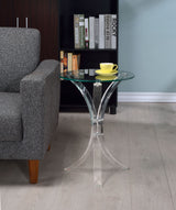 Emmett Round Accent Table Clear