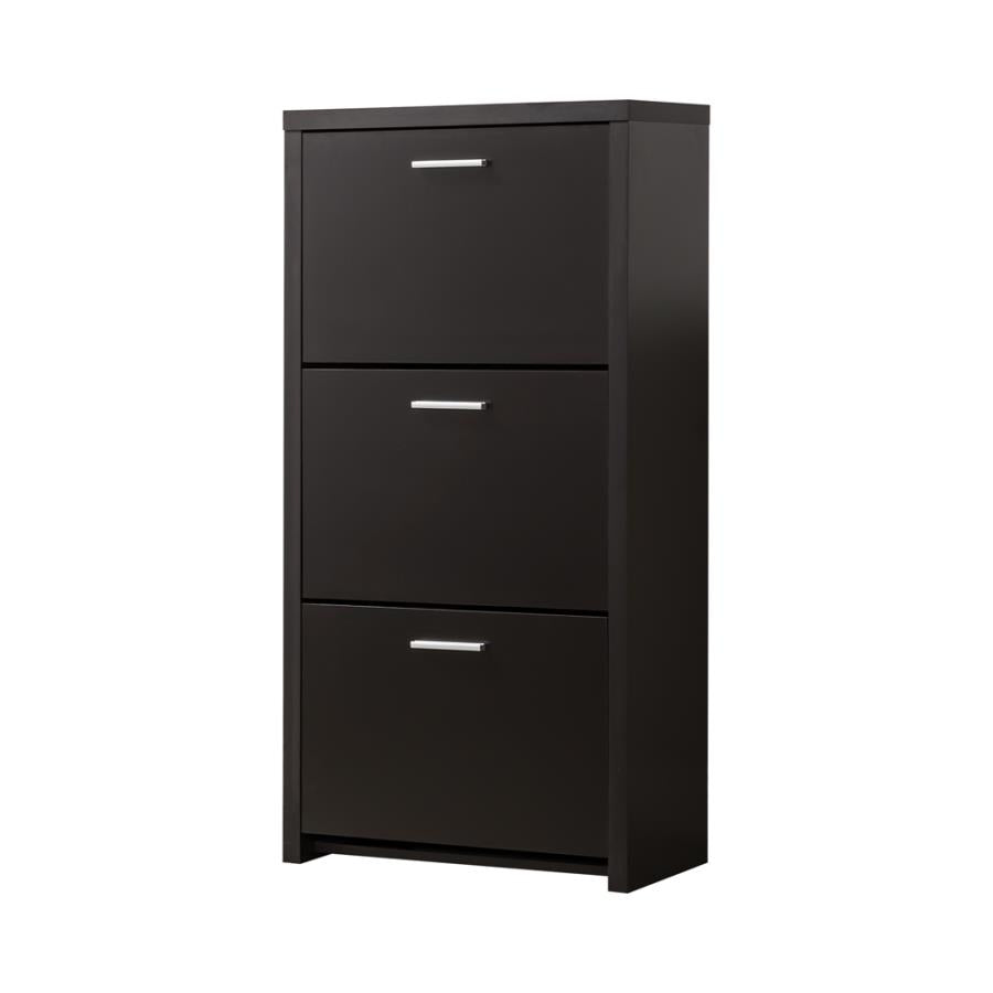 Vivian 3-Drawer Shoe Cabinet Black