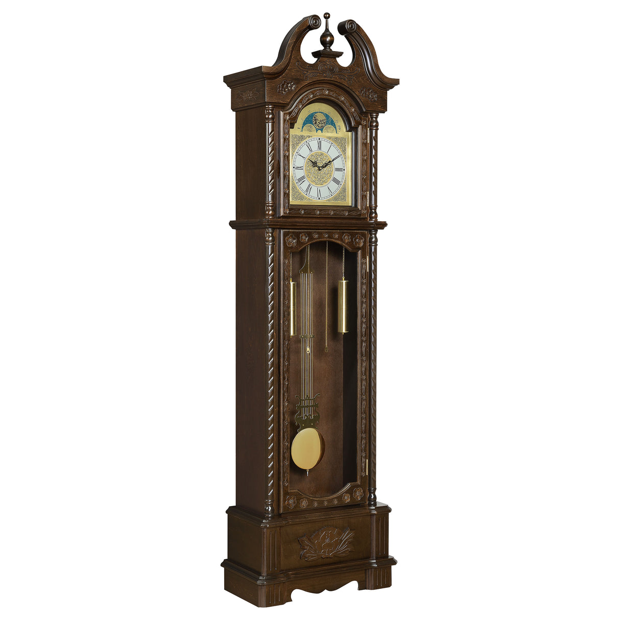 Cedric Grandfather Clock With Chime Golden Brown