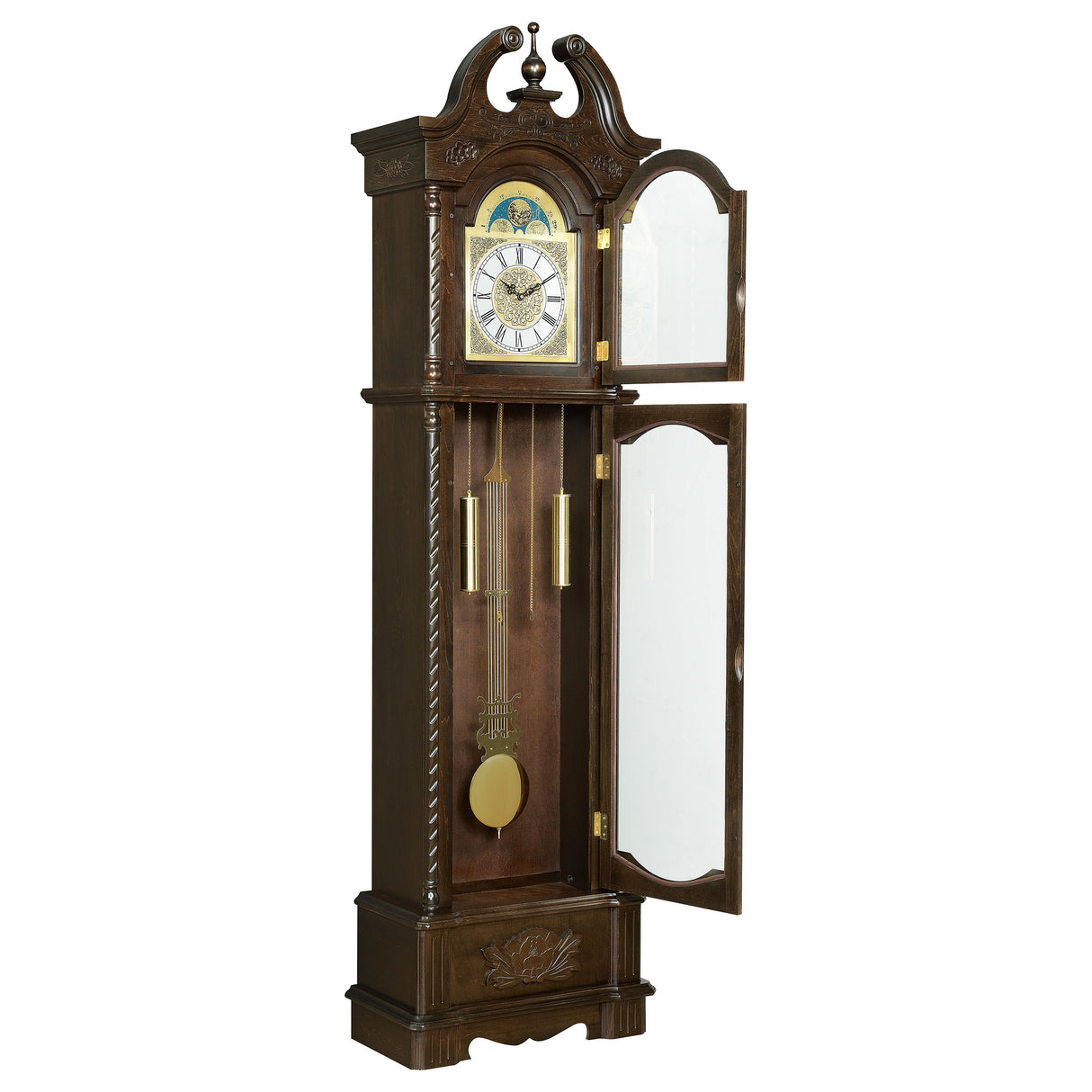 Cedric Grandfather Clock With Chime Golden Brown