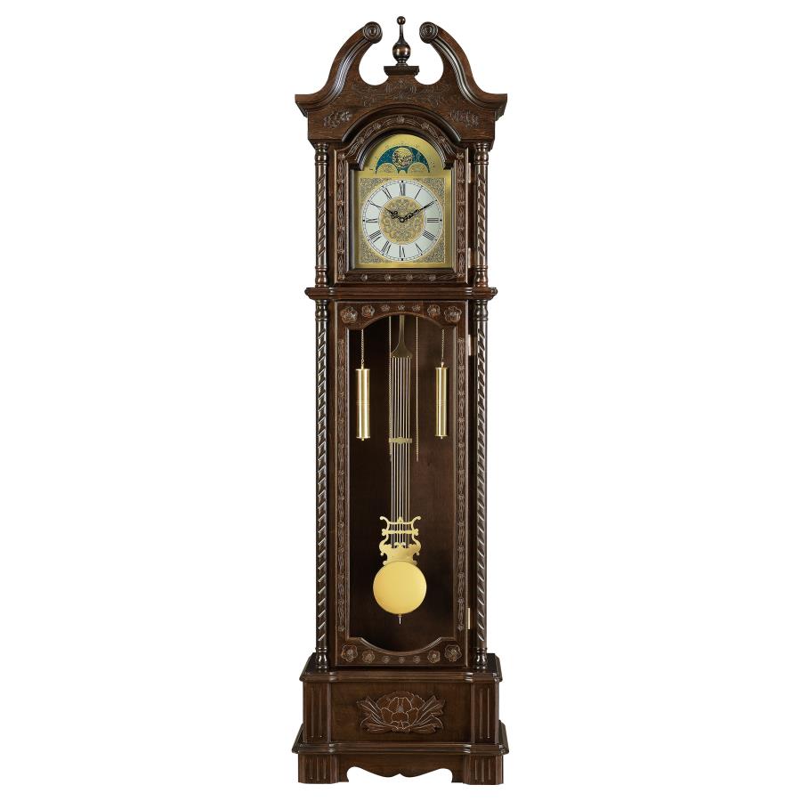 Cedric Grandfather Clock With Chime Golden Brown