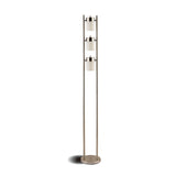 Munson Floor Lamp With 3 Swivel Lights Brushed Silver