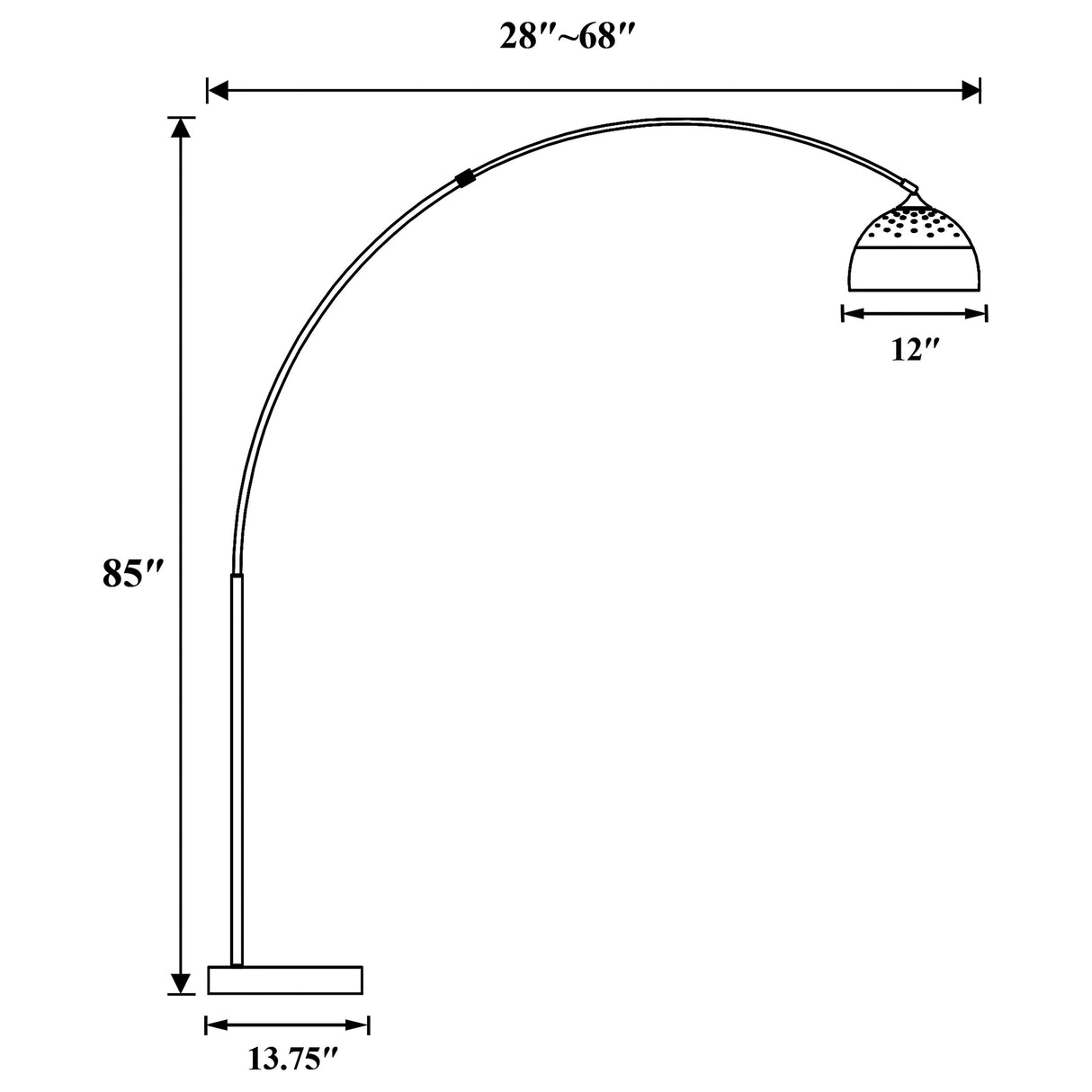 Krester Arched Floor Lamp Brushed Steel And Chrome