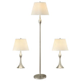 Griffin 3-Piece Slender Lamp Set Brushed Nickel