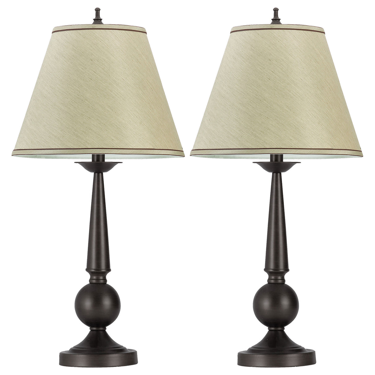 Ochanko Cone Shade Table Lamps Bronze And Beige (Set Of 2)