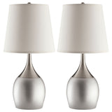 Tenya Empire Shade Table Lamps Silver And Chrome (Set Of 2)