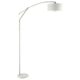 Moniz Adjustable Arched Arm Floor Lamp Chrome And White