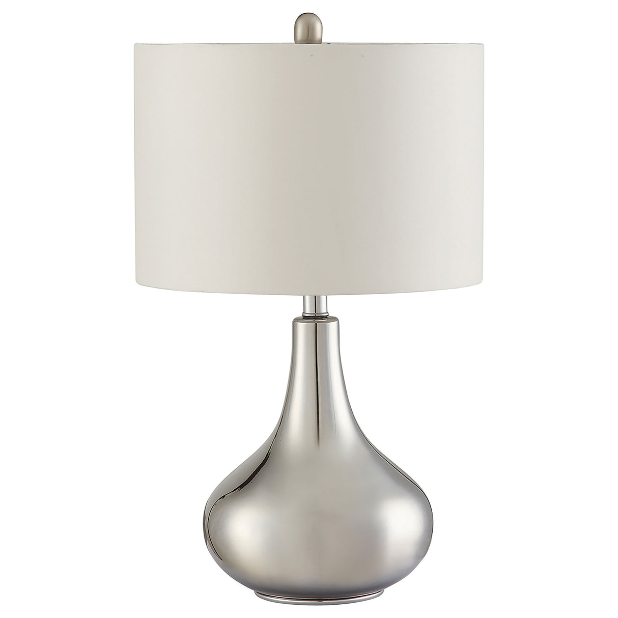 Junko Drum Shade Table Lamp Chrome And White