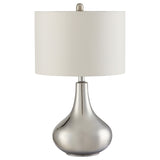 Junko Drum Shade Table Lamp Chrome And White