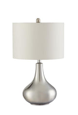 Junko Drum Shade Table Lamp Chrome And White