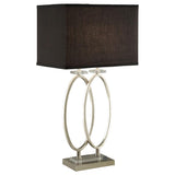 Izuku Rectangular Shade Table Lamp Black And Brushed Nickel