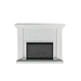 Nysa Mirrored & Faux Crystals Fireplace