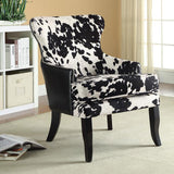 Trea Cowhide Print Accent Chair Black And White