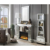 Nysa Mirrored & Faux Crystals Fireplace