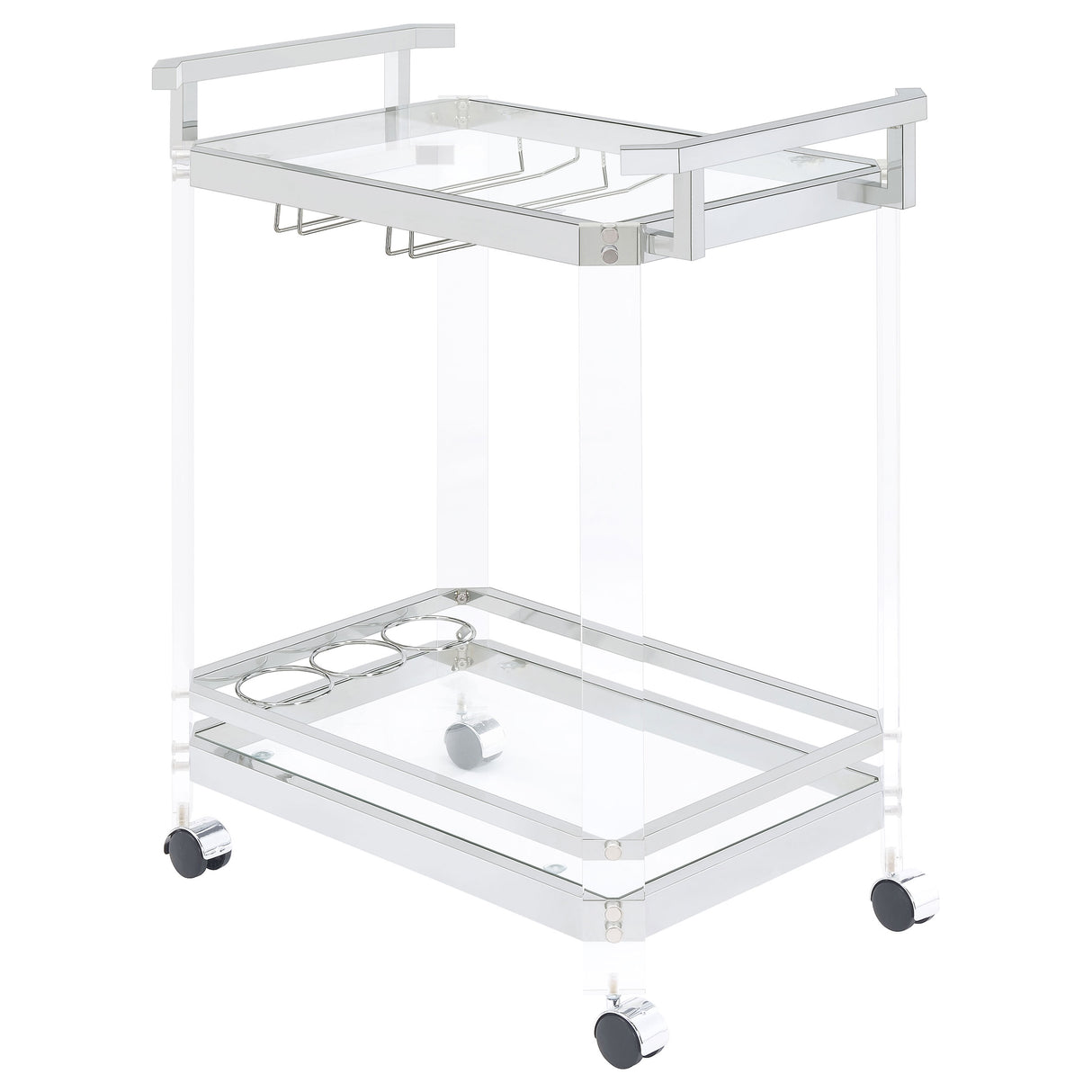 Jefferson 2-Tier Glass Serving Cart Clear