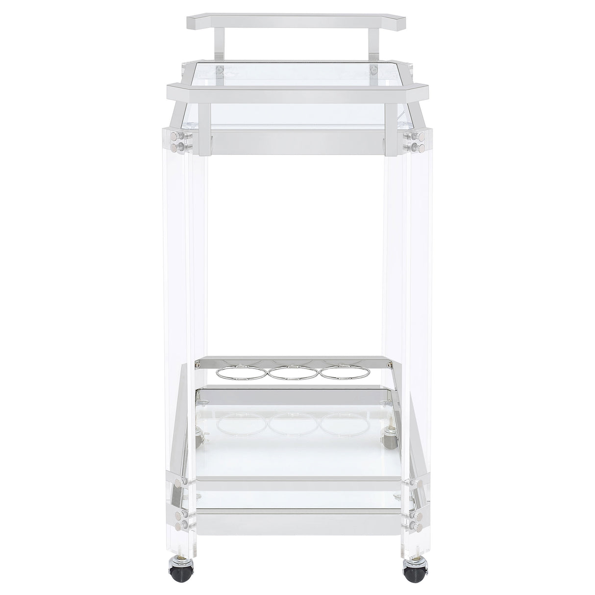 Jefferson 2-Tier Glass Serving Cart Clear