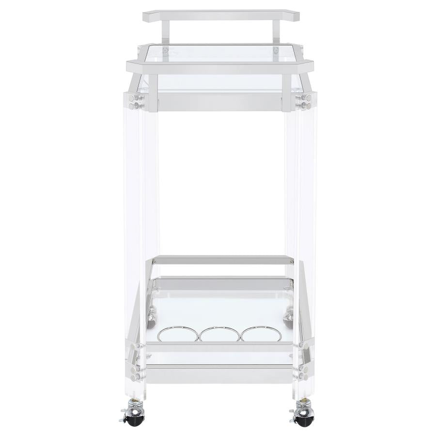 Jefferson 2-Tier Glass Serving Cart Clear