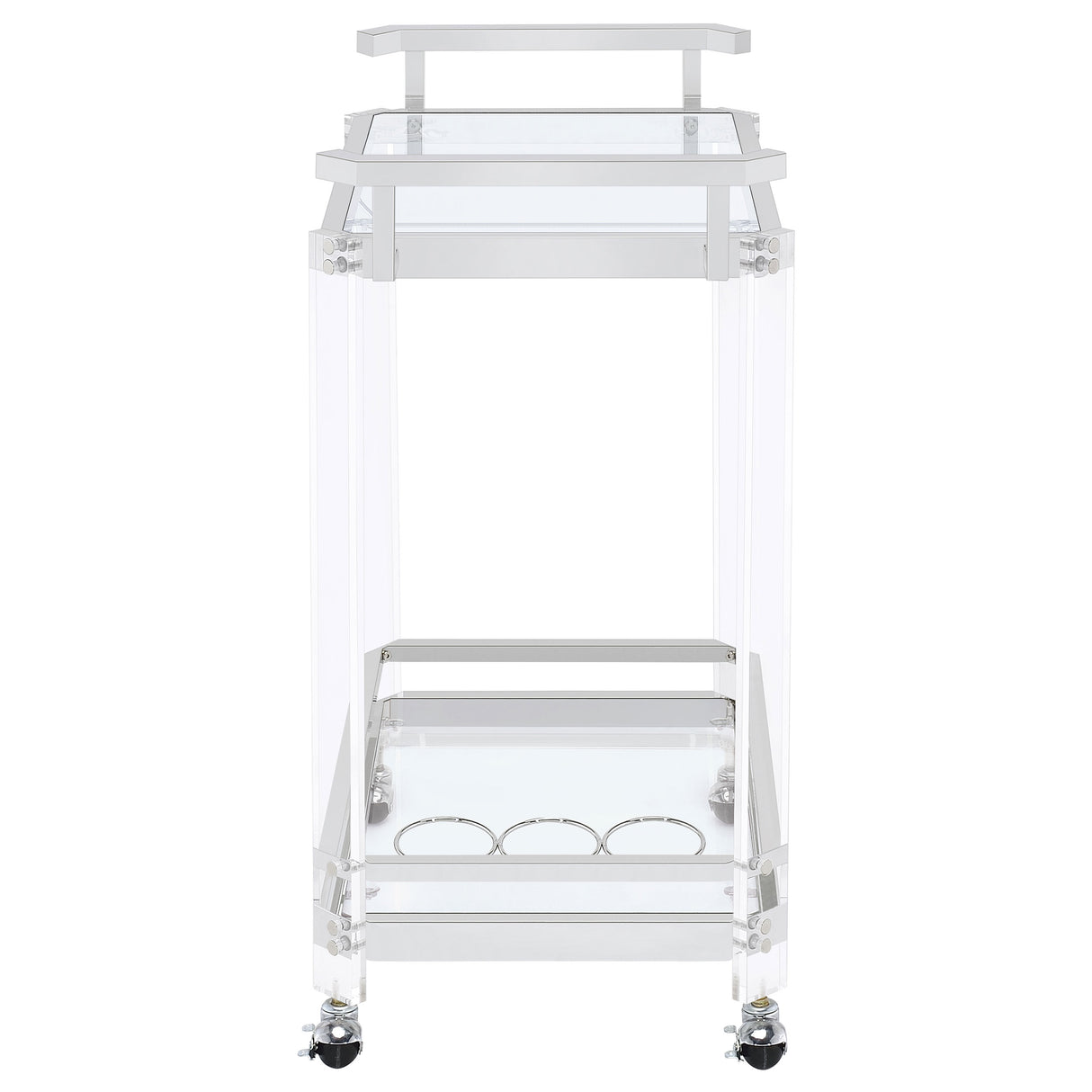 Jefferson 2-Tier Glass Serving Cart Clear