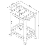 Jefferson 2-Tier Glass Serving Cart Clear