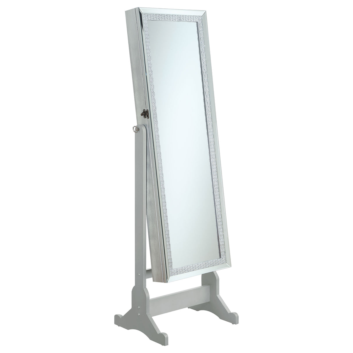 Elle Jewelry Cheval Mirror With Crytal Trim Silver