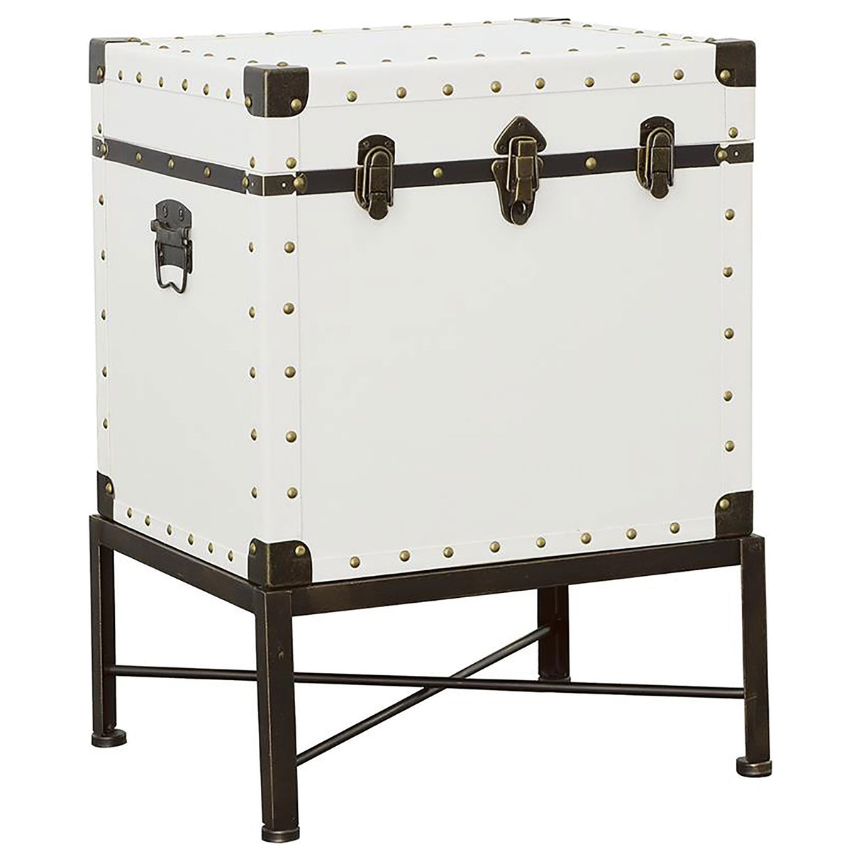 Nancy Accent Cabinet With Nailhead Trim White