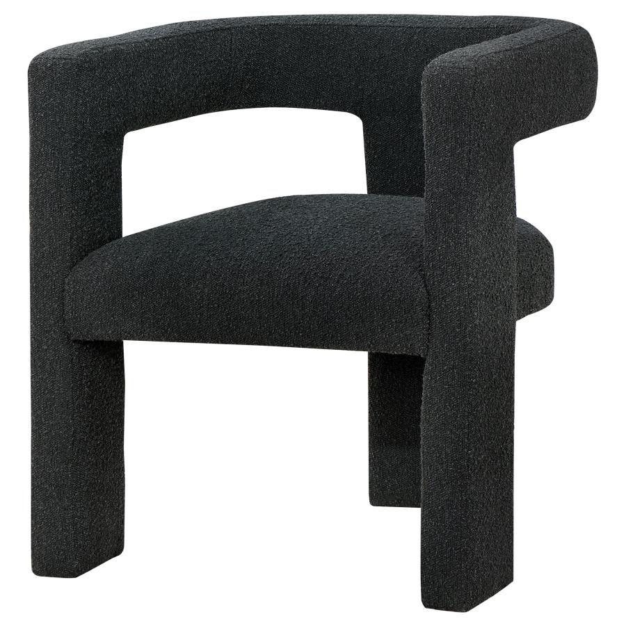 Petra Boucle Upholstered Accent Side Chair Black