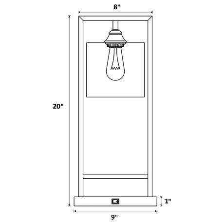 Shoto Glass Shade Table Lamp Black