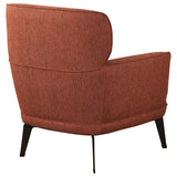 Andrea Upholstered Crecent Arm Accent Chair Orange