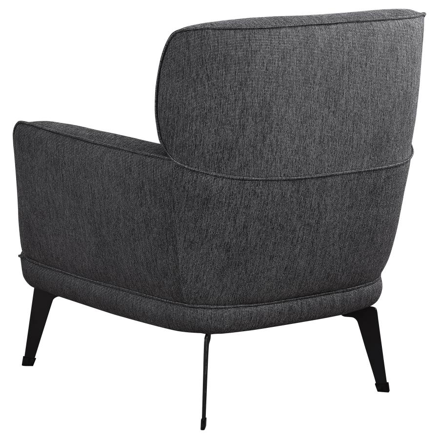 Andrea Upholstered Crecent Arm Accent Chair Grey