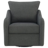 Madia Upholstered Sloped Arm Swivel Glider Chair Charcoal