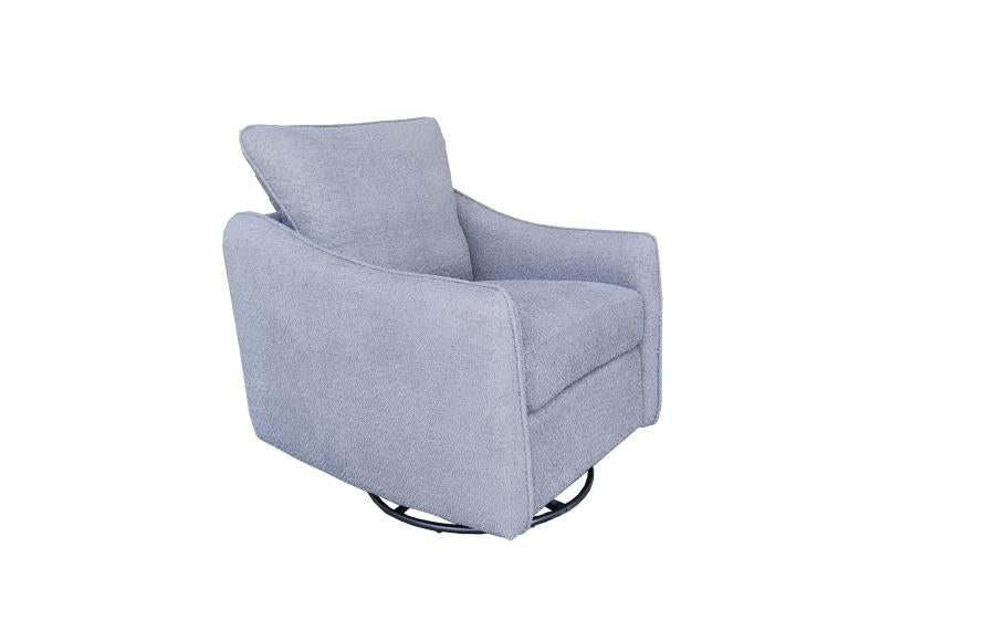 Madia Upholstered Sloped Arm Swivel Glider Chair Charcoal