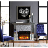 Noralie Mirrored & Faux Diamonds Fireplace