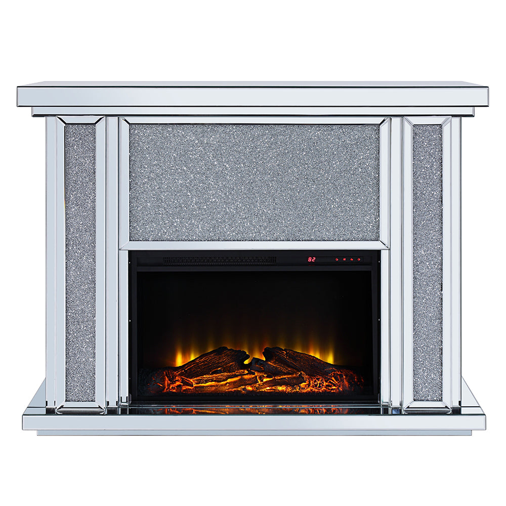 Nowles Mirrored & Faux Diamonds Fireplace