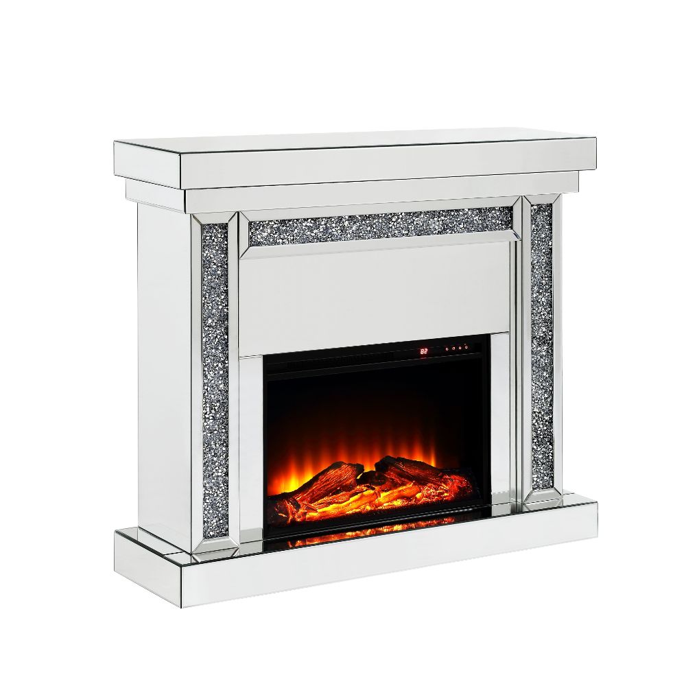 Noralie Mirrored & Faux Diamonds Fireplace