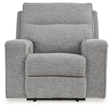 Biscoe Pewter Power Reclining Sofa, Loveseat And Recliner