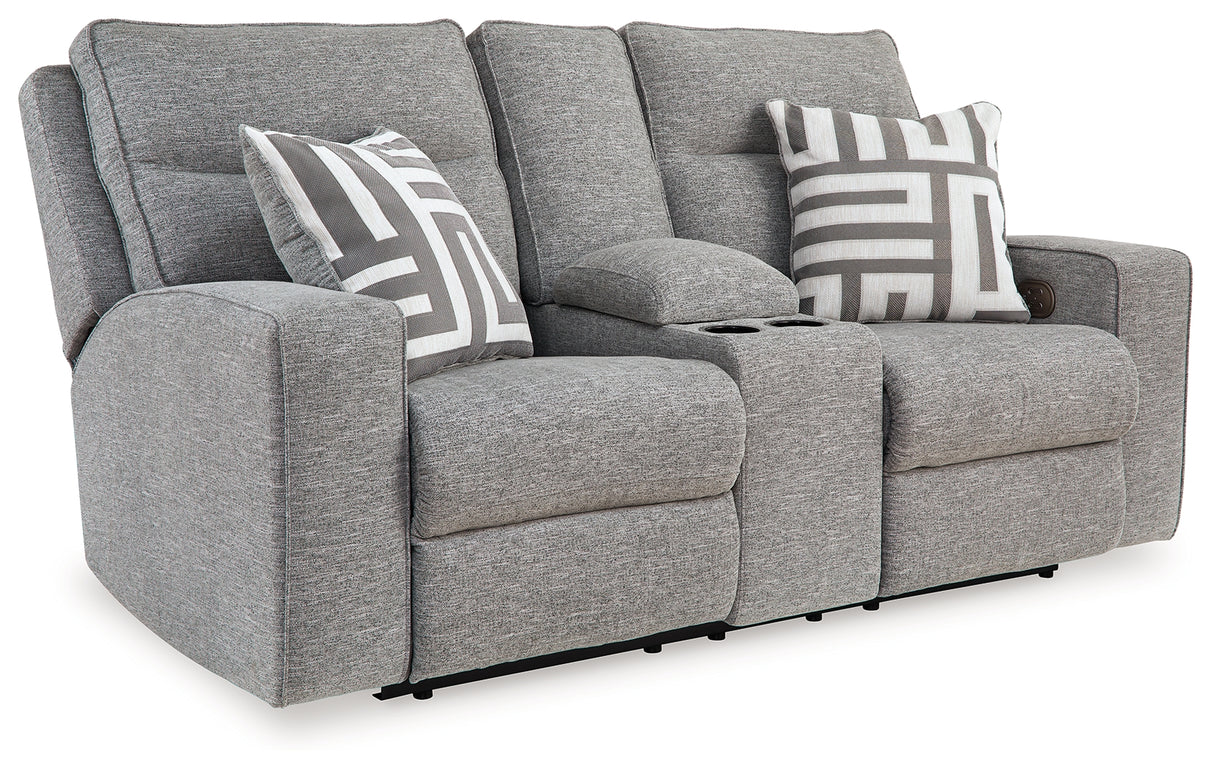 Biscoe Pewter Power Reclining Sofa, Loveseat And Recliner